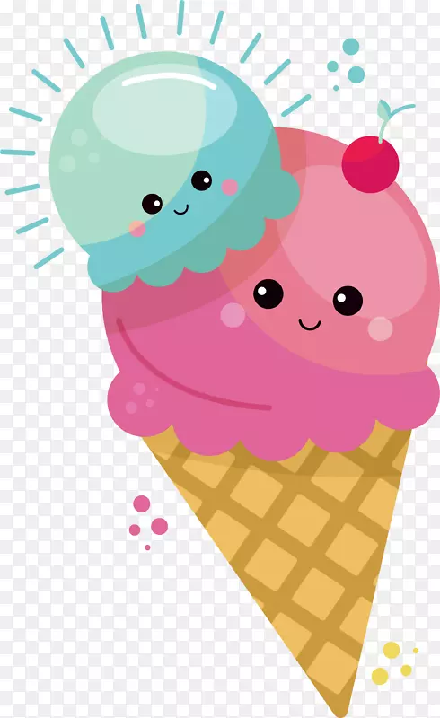 卡通可爱微笑冰淇淋