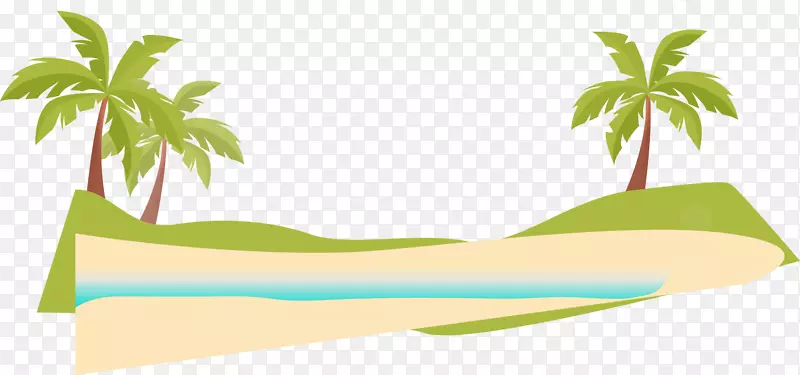 沙滩椰子树矢量图