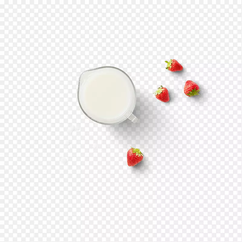 牛奶和红色草莓