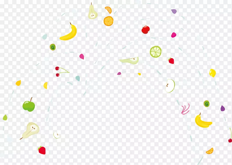 多彩水果线条