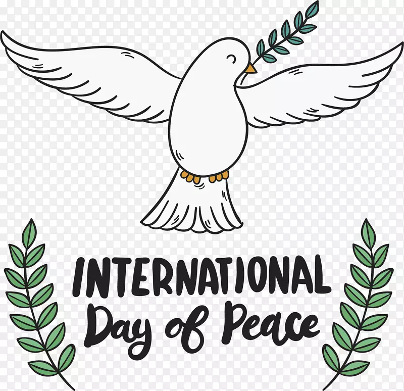 卡通国际和平日鸽子