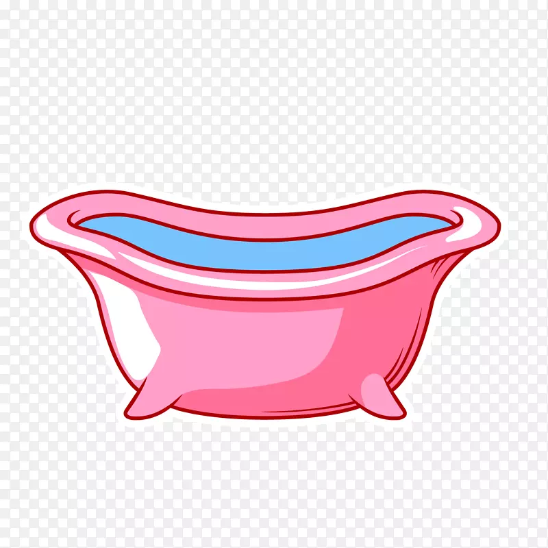卡通粉红色的儿童浴缸设计