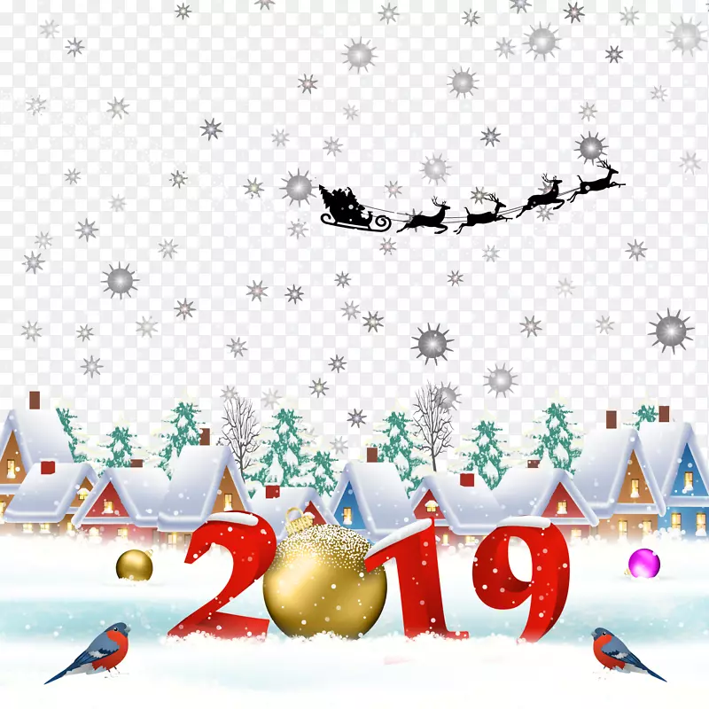 2019雪景圣诞节装饰