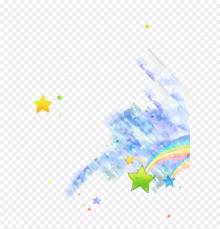 唯美精美水彩墨迹手6手势星星