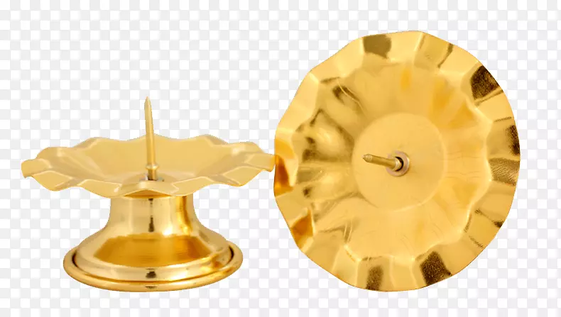 金色铜制蜡烛台子素材