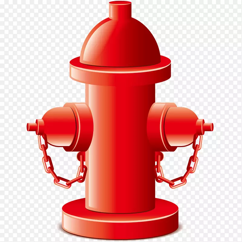 红色消防栓卡通插画