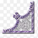 紫色花纹右角装饰