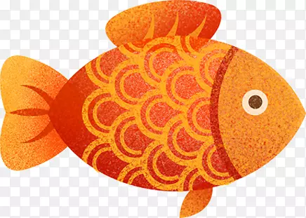 橘色手绘金鱼简图