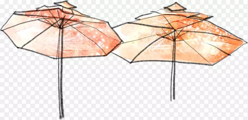 手绘太阳伞露天花园图片