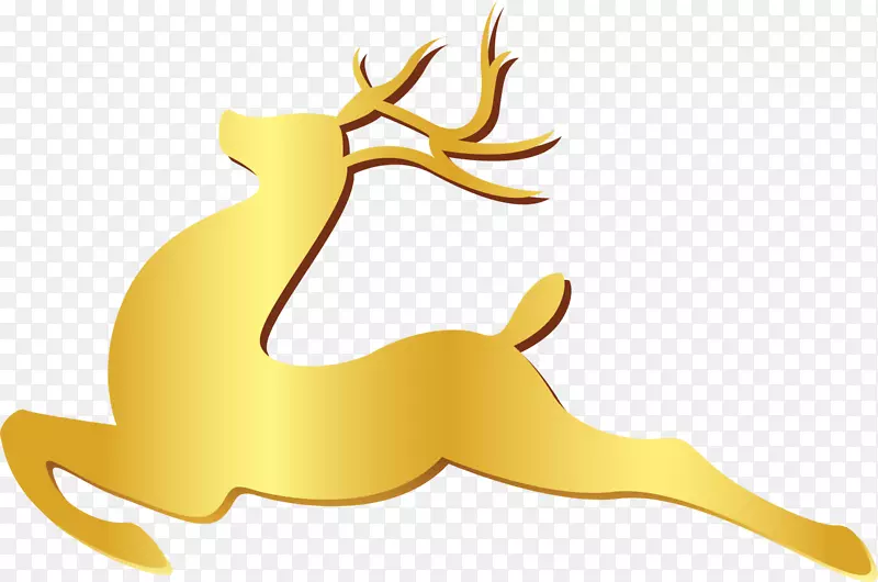金色闪耀圣诞节麋鹿