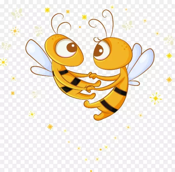 卡通两只蜜蜂