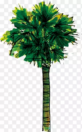创意合成元素森林椰子树