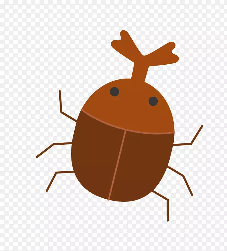 卡通棕色的甲壳虫