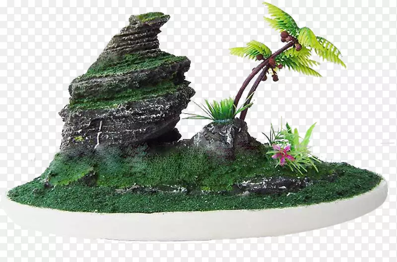 创意手绘合成园林景观椰子树