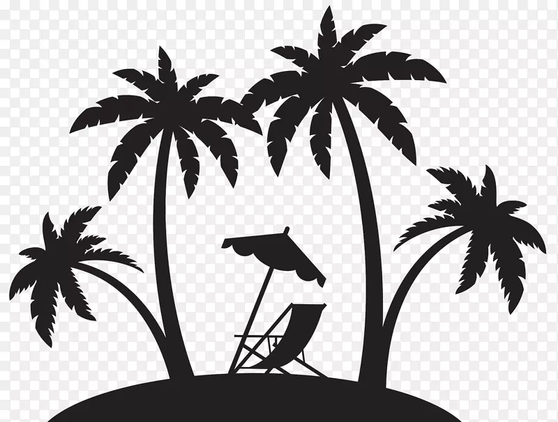 椰子树和伞