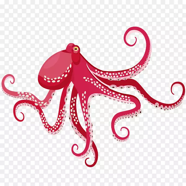 卡通装饰海洋生物海报设计章鱼