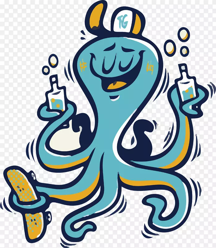 卡通章鱼动物设计