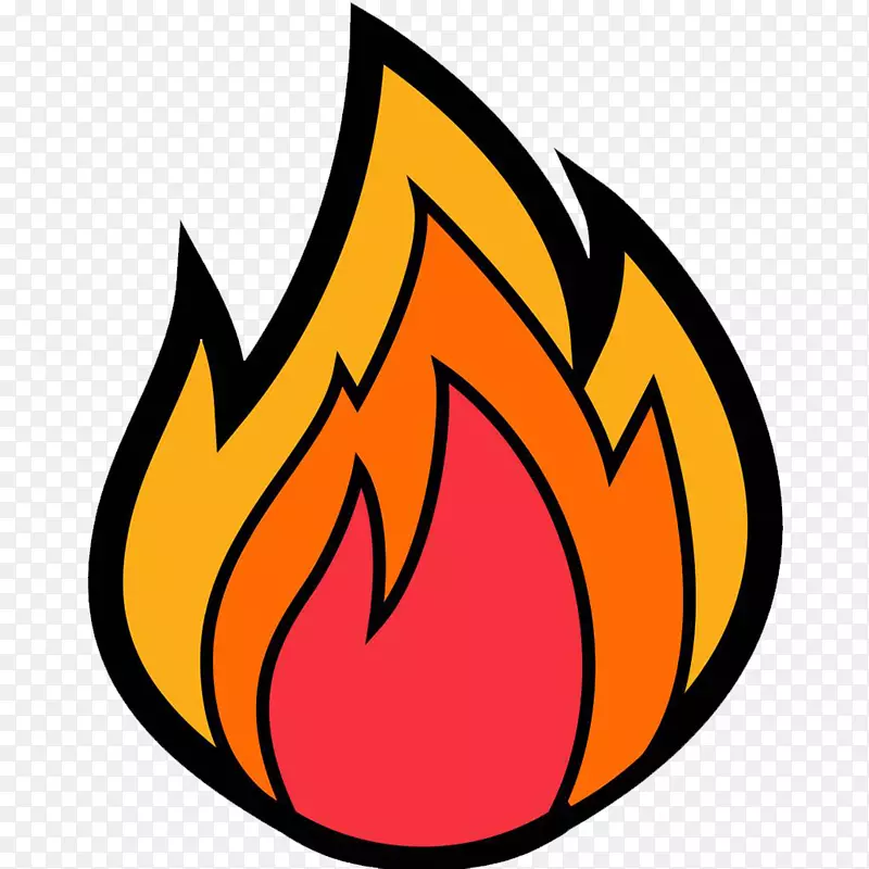 卡通红色的火焰标识PNG