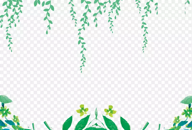 春季绿色草叶装饰边框