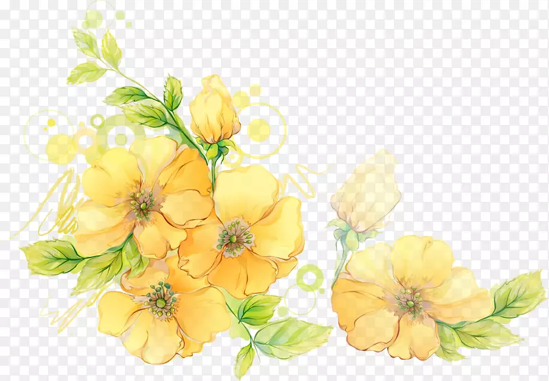 金色花朵装饰素材图