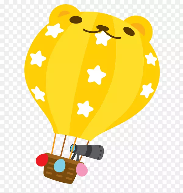 卡通黄色小熊热气球