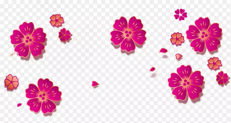 3D微立体粉红色樱花矢量中国传