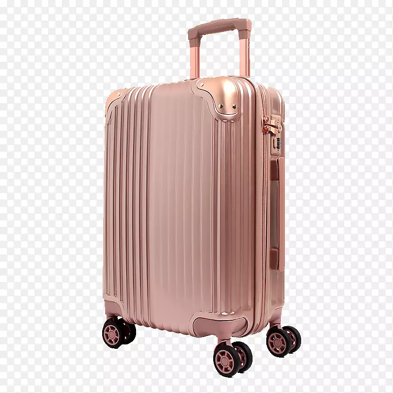 金粉色拉杆旅行箱