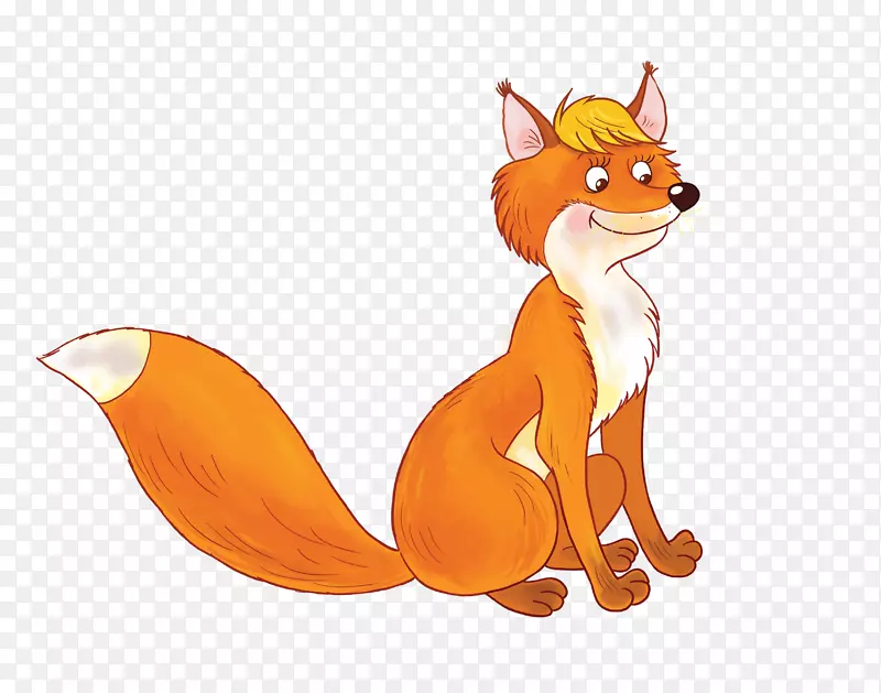 卡通版坐着的小狐狸