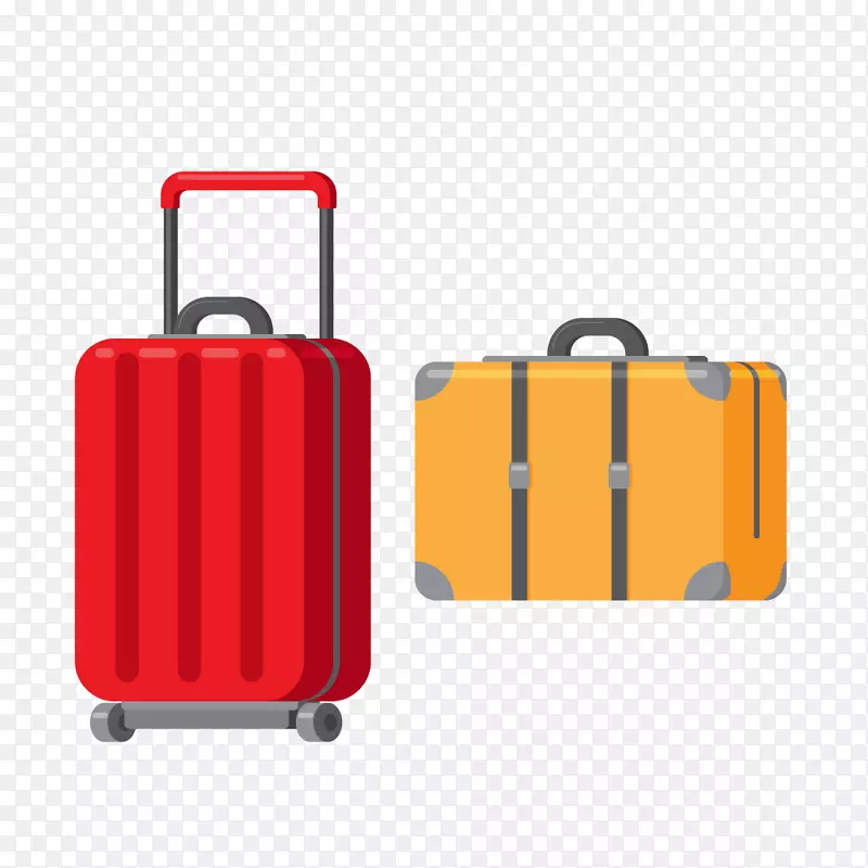 红色旅行箱旅游主题元素矢量素材
