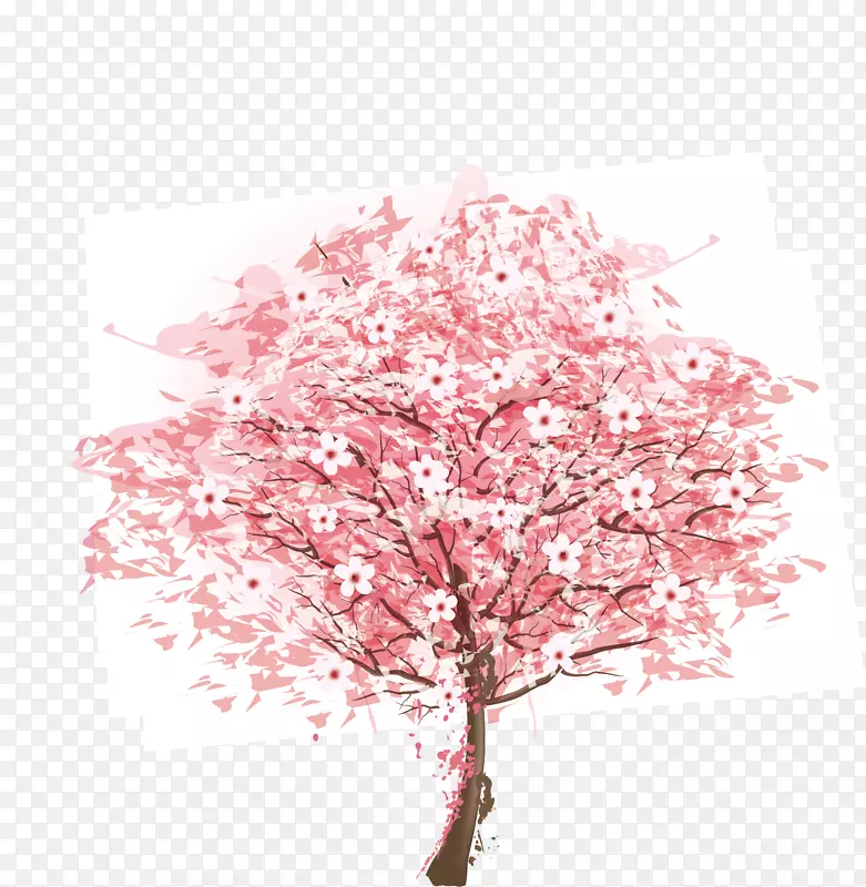 矢量图满树的粉红色桃花PNG图片素材下载_图片编号yngdljeq-免抠素材网
