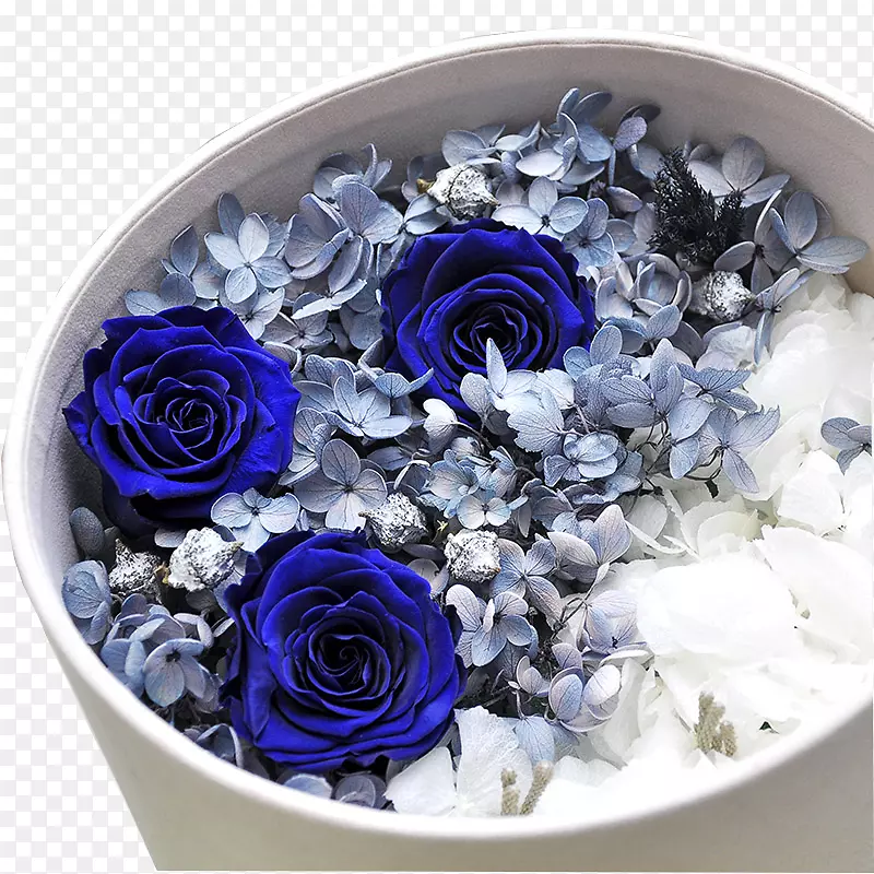 蓝色玫瑰花礼盒