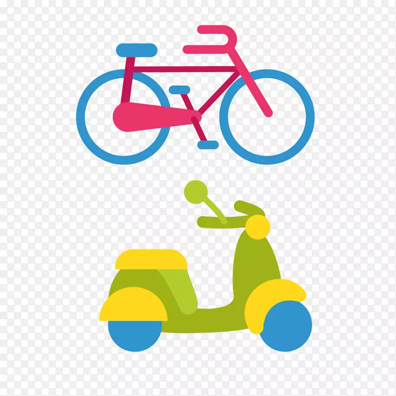 自行车摩托车旅游主题元素矢量素