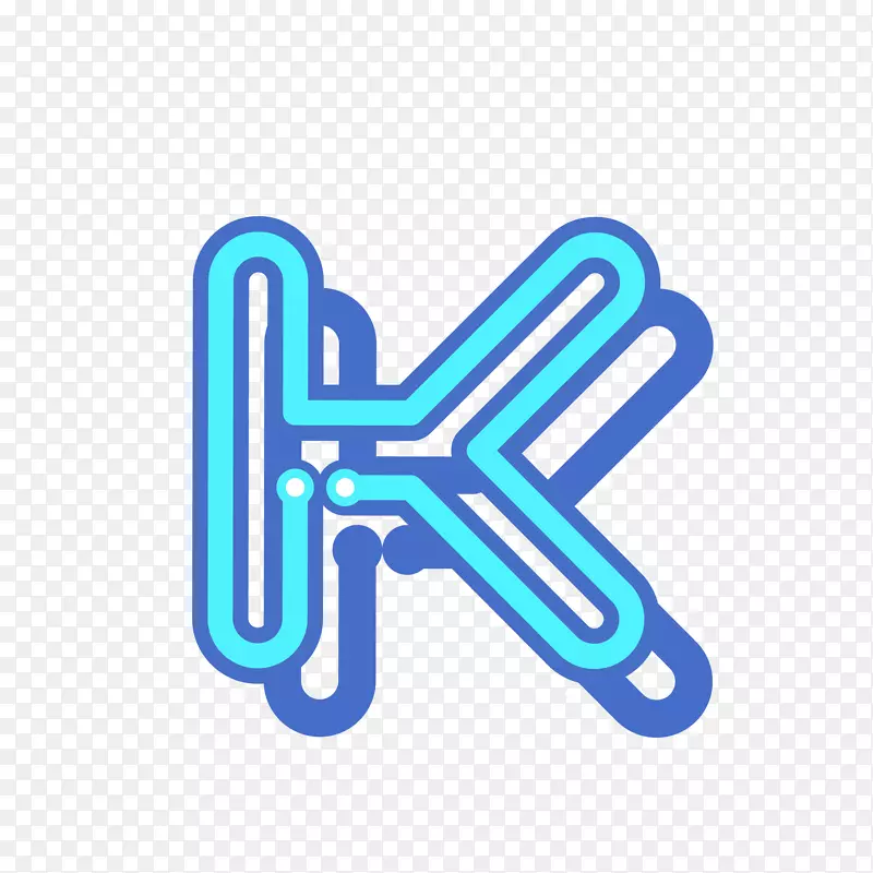 字母K的霓虹灯效果免抠素材