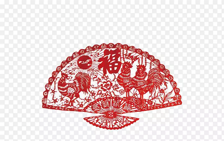 剪纸扇子装饰