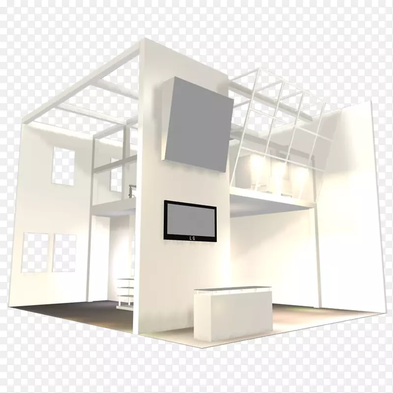 白色简约3D展厅