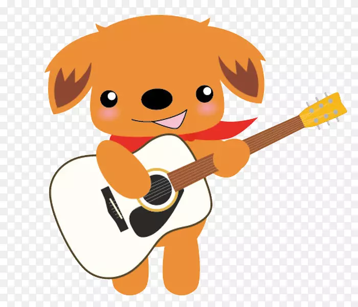 卡通弹吉他的小狗免抠图