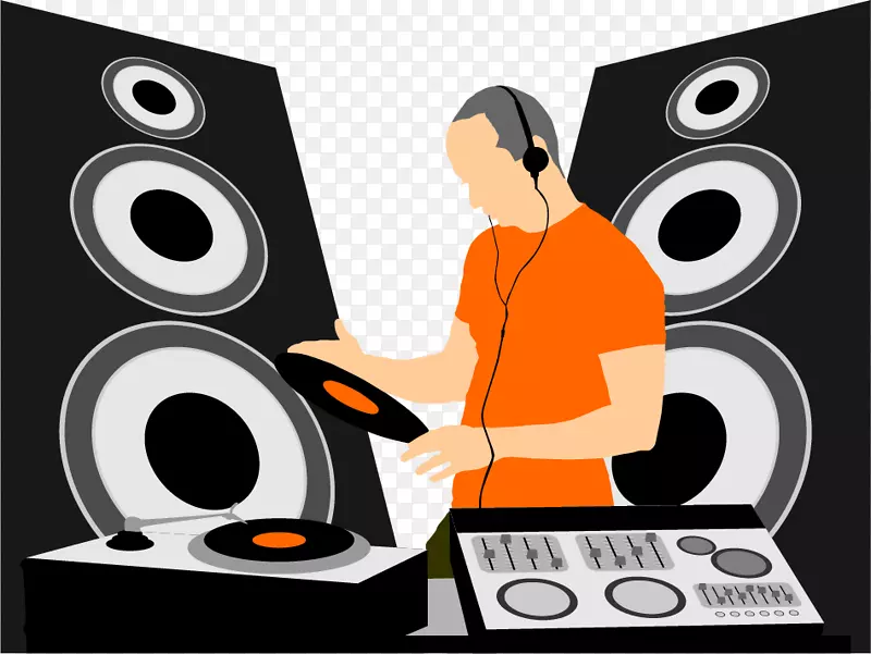 矢量手绘DJ音乐人