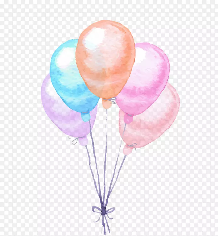 矢量彩色一束气球唯美