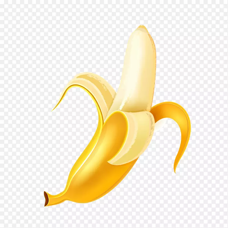 拨皮的香蕉水果矢量图