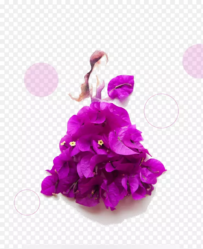 紫色新娘人物插画免抠