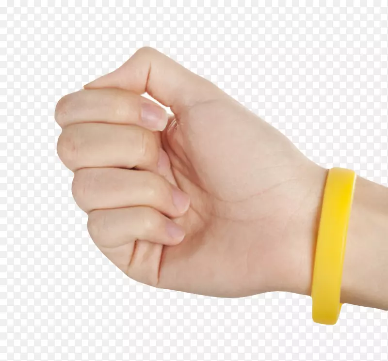 黄色装饰用品握拳头的手环橡胶制