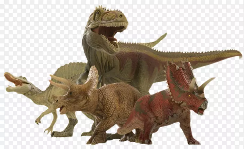 一群各异的恐龙灭绝生物实物