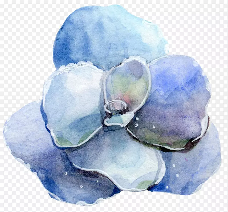 手绘创意蓝色花朵免抠图