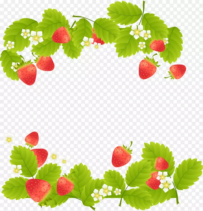 绿色卡通草莓