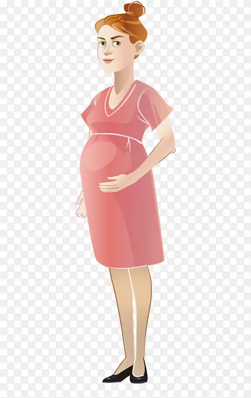 卡通怀孕的宝妈人物