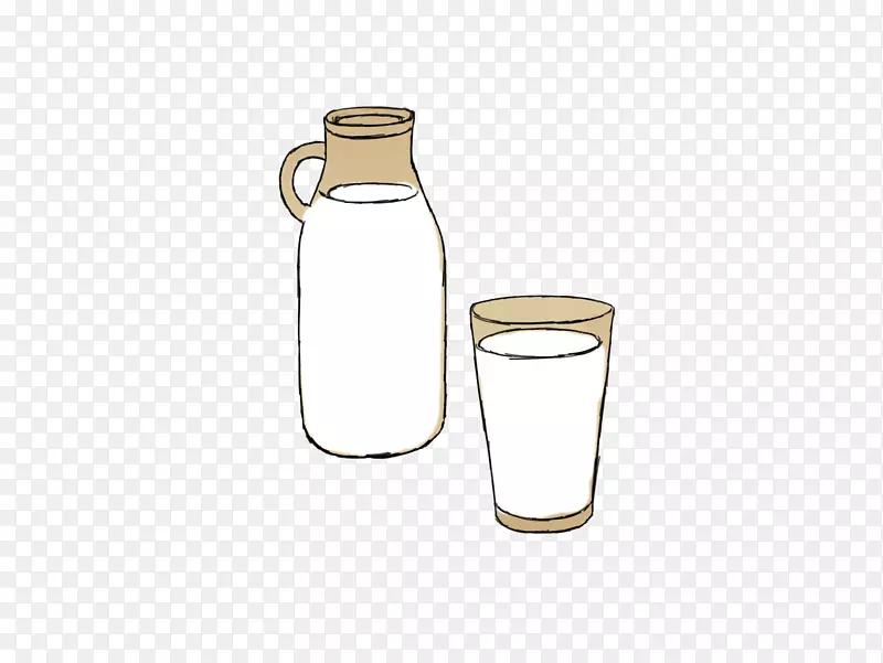 手绘简约牛奶饮品