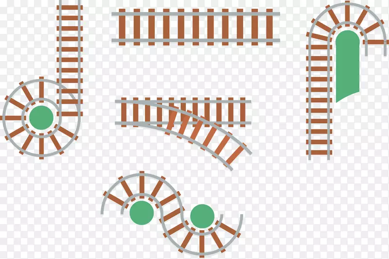 矢量手绘火车道