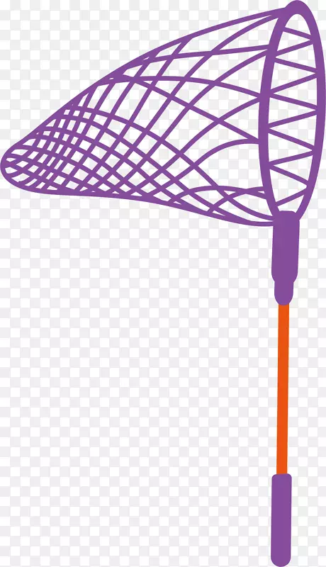 紫色粗线条手绘捕虫网
