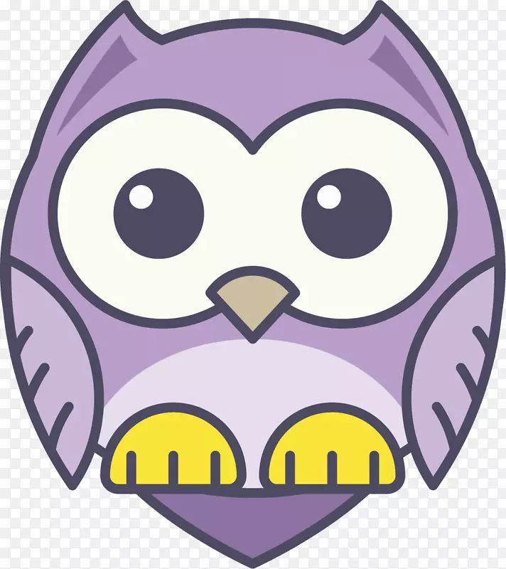 紫色圆润卡通猫头鹰