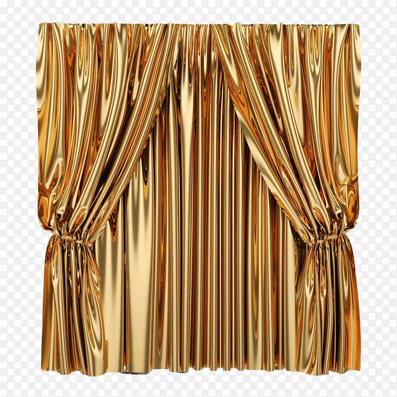 金色绸布窗帘